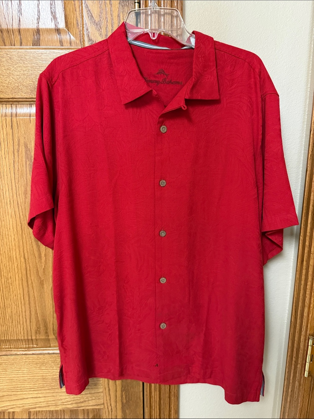 Tommy Bahama Red Short-Sleeve Button-Front Camp Shirt